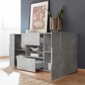 Living room sideboard 181cm 2 doors 2 drawers chequered concrete Dama Ct M Discounts