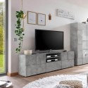 Tecum Ct Dama Cement Chess Design TV Stand with 2 Doors and Drawer Sale
