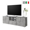 Tecum Ct Dama Cement Chess Design TV Stand with 2 Doors and Drawer On Sale