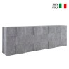 Sideboard Buffet Cabinet 4 Doors, 241cm, Concrete Grey, Dama Ct L On Sale