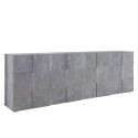 Sideboard Buffet Cabinet 4 Doors, 241cm, Concrete Grey, Dama Ct L Offers