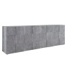 Sideboard Buffet Cabinet 4 Doors, 241cm, Concrete Grey, Dama Ct L Offers