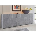 Sideboard Buffet Cabinet 4 Doors, 241cm, Concrete Grey, Dama Ct L Discounts