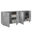 Sideboard Buffet Cabinet 4 Doors, 241cm, Concrete Grey, Dama Ct L Sale