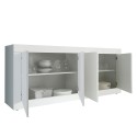 Sideboard living room cupboard 4 doors 207cm modern glossy white Altea Wh Sale