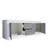 TV cabinet 210cm 2 doors 2 drawers glossy white concrete Visio BC Sale