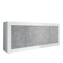 Modern living room sideboard 4 doors glossy white cement 207cm Altea BC Offers