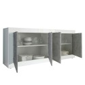 Modern living room sideboard 4 doors glossy white cement 207cm Altea BC Sale