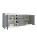 Sideboard 2 doors 3 drawers glossy white cement 210cm Tribus BC Basic Sale