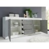 Sideboard 2 doors 3 drawers glossy white cement 210cm Tribus BC Basic Model