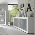 Sideboard 2 doors 3 drawers glossy white cement 210cm Tribus BC Basic Catalog
