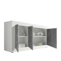 Modern living room sideboard 3 doors glossy white cement Modis BC Basic Sale
