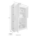 Credenza madia 4 doors glossy white and wood Novia BW Basic for living room. Model