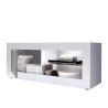 Modern glossy white and cement grey TV stand with wheels Diver BC Basic. Sale