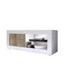 Mobile TV stand glossy white living room wood Diver BW Basic Offers