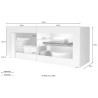 Mobile TV stand glossy white living room wood Diver BW Basic Model