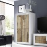 Credenza madia 4 doors glossy white and wood Novia BW Basic for living room. Catalog