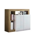 Reva BR Office Living Room Sideboard, White Gloss and Oak, 2 Doors Offers