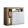 Reva BR Office Living Room Sideboard, White Gloss and Oak, 2 Doors Offers
