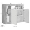 Reva BR Office Living Room Sideboard, White Gloss and Oak, 2 Doors Sale