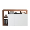 Wooden living room buffet sideboard 146cm with 3 glossy white doors Hailey MR. Offers