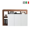 Wooden living room buffet sideboard 146cm with 3 glossy white doors Hailey MR. On Sale