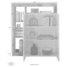 Tall cabinet for kitchen with 2 glossy white doors and walnut wood Blume MR. Discounts