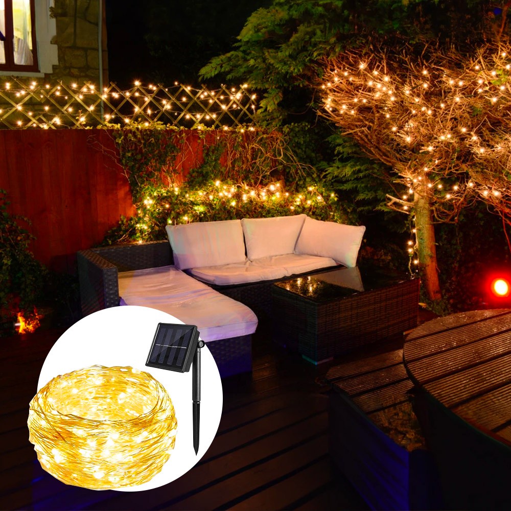 NestX Outdoor Decorative Solar String Lights, 200 LED for Garden, Balcony, Christmas, Patio