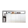 Mobile sideboard with 4 glossy white and cement gray doors Cadiz BC. Offers