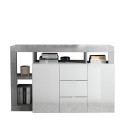 Living room sideboard, 2 doors and 3 drawers, glossy white cement Lavine BC. Offers