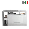 Living room sideboard, 2 doors and 3 drawers, glossy white cement Lavine BC. On Sale