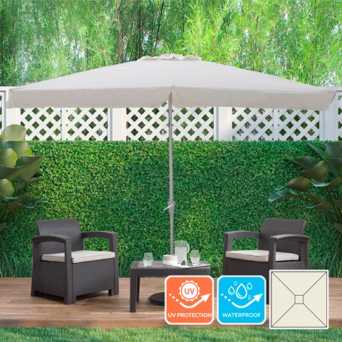 Terrace outdoor garden umbrella with central pole 3x2m Rios Flap Promotion