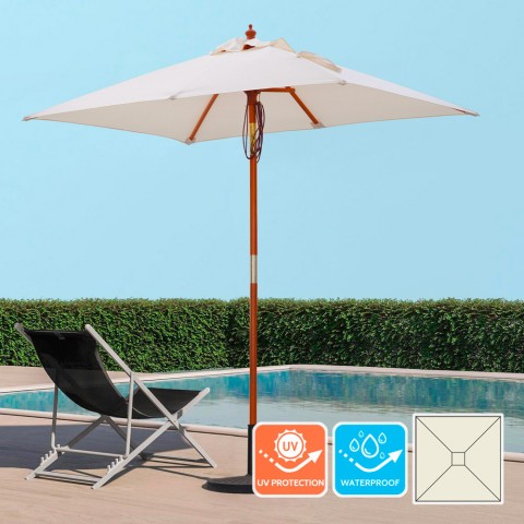 Wooden terrace garden umbrella central pole UV protection 200x150cm Ormond Promotion