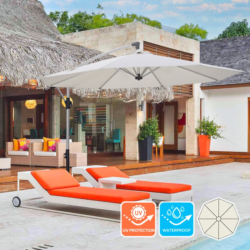 Lamai 3x3 Offset Cantilever Garden Umbrella with Side Pole