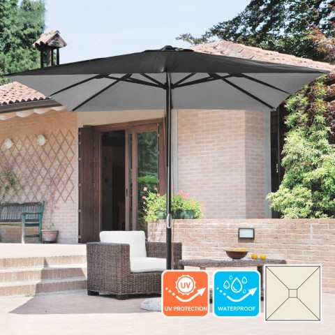 Marte Noir 3x3 square aluminium garden umbrella with central arm Promotion