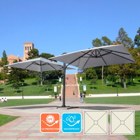 3x3 Square Outdoor Umbrella Double Arm Central Pole Oslo Promotion