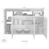 Hailey BC 146cm glossy white 3-door living room sideboard with cement finish. Sale