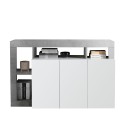 Hailey BC 146cm glossy white 3-door living room sideboard with cement finish. Offers