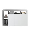 Hailey BC 146cm glossy white 3-door living room sideboard with cement finish. Offers