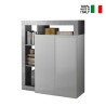 Tall glossy white sideboard cupboard for kitchen and living room with 2 doors Blume BC. On Sale