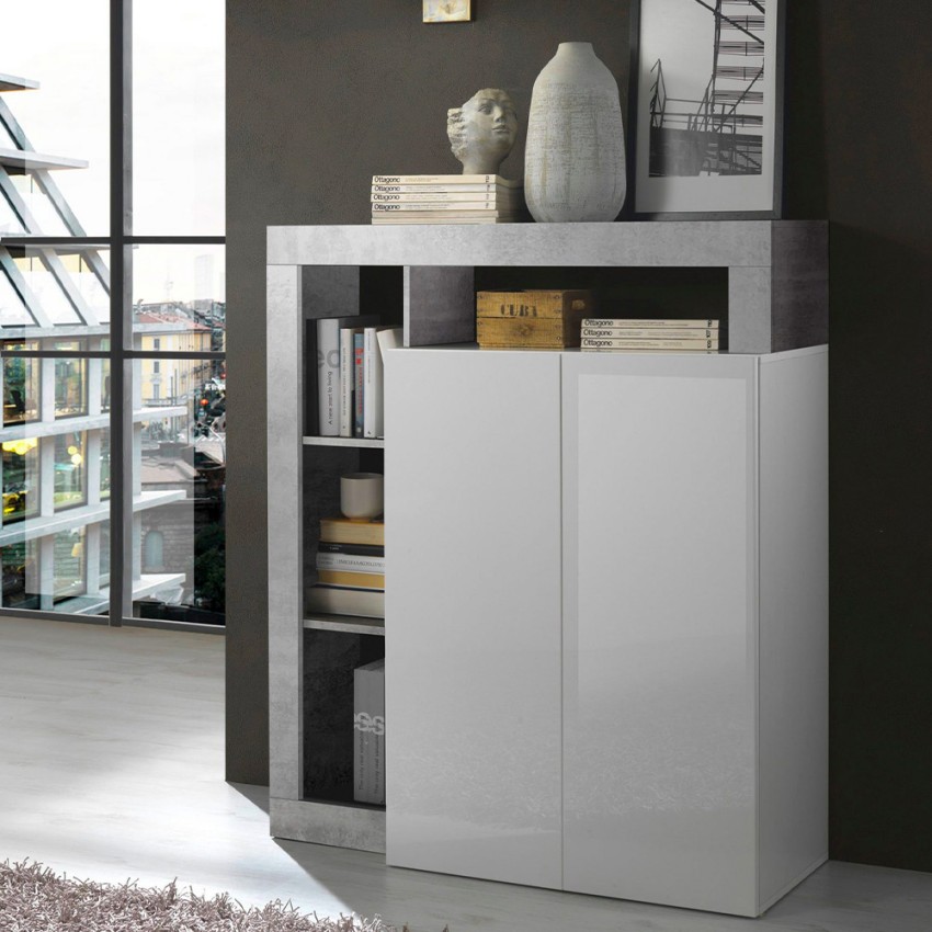 Blume BC High Gloss White Sideboard Cabinet for Kitchen or Living Room with 2 Doors Promotion