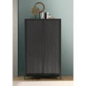 Modern design black wooden wardrobe sideboard with 2 doors and 4 compartments by Bogarde Steel. Sale