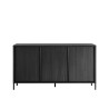 Modern Design Black Wooden Sideboard 3 Doors 156cm Cooper Steel Offers