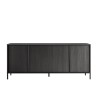 Modern black wood kitchen living room sideboard with 4 doors 205cm Charly Steel. Offers