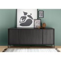 Charly Steel Modern Black Wood Kitchen & Living Room Sideboard with 4 Doors, 205cm Discounts