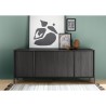 Charly Steel Modern Black Wood Kitchen & Living Room Sideboard with 4 Doors, 205cm Discounts