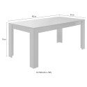 Modern glossy white wooden dining table Echo Basic 180x90cm for kitchen. Sale