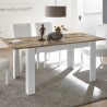 Dyon Basic Extendable White Gloss Dining Table with Wooden Accents 90x137-185cm Promotion