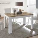 Dyon Basic Extendable White Gloss Dining Table with Wooden Accents 90x137-185cm Sale