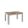 Dyon Basic Extendable White Gloss Dining Table with Wooden Accents 90x137-185cm Offers